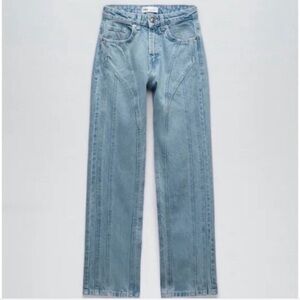 Zara mugler inspired jeans size 6 blue denim stitching
